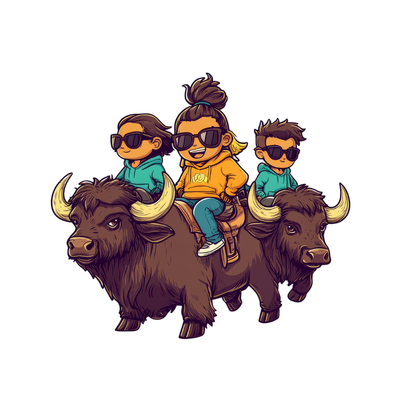 Just a guy on a buffalo