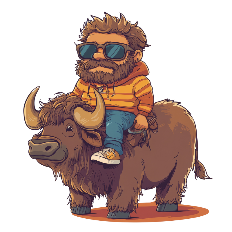 Just a guy on a buffalo